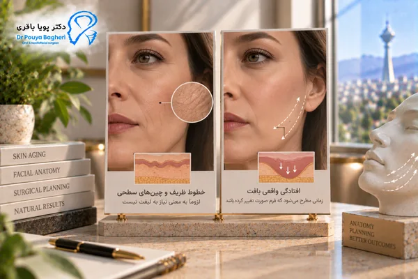 افتادگی واقعی بافت، نه صرفاً خطوط ظریف