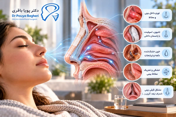 چرا بعد از عمل بینی نفس کشیدن سخت میشود؟